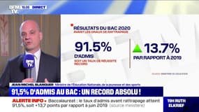 91,5% d'admis au bac: pour Jean-Michel Blanquer, ce taux de réussite "n'est pas choquant en soi"