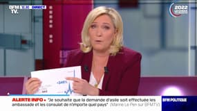 "Je ne veux pas sacrifier les Français, l'économie, leur pouvoir d'achat...": Marine Le Pen se dit contre l'embargo total sur le gaz russe