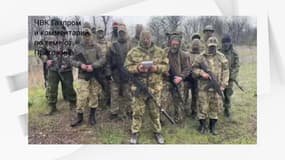 Des combattants de la milice privée russe Le Courant, image extraite de son compte Telegram