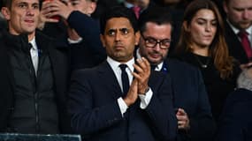 Nasser Al-Khelaïfi, le président du PSG, pendant le match de Ligue des champions contre Arsenal, le 1er octobre 2024