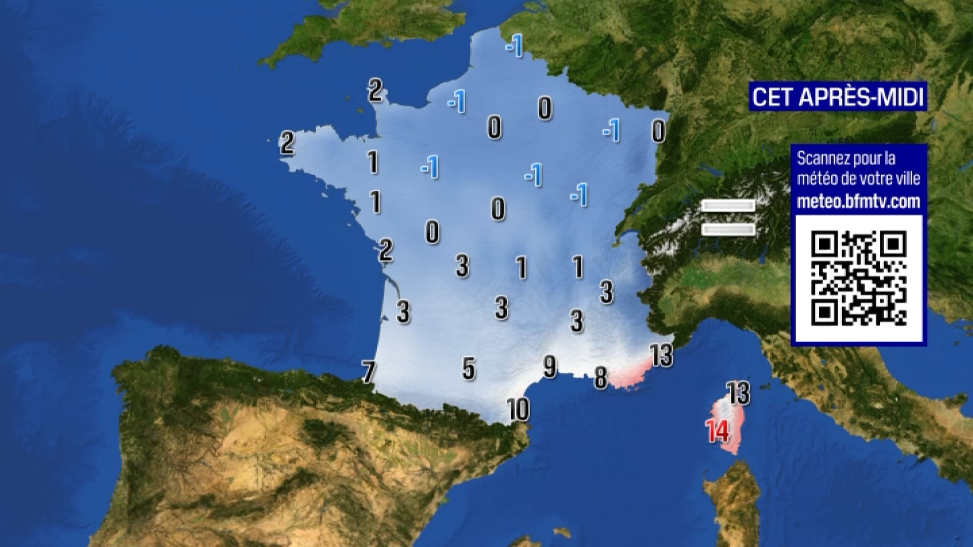 Les prévisions pour ce mardi après-midi 9 janvier 2024