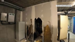 Un faux mur détruit à l'université de Caen