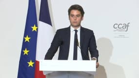 Gabriel Attal prononce un discours au Conseil de coordination des organisation arméniennes de France le 20 mars 2024 à Paris