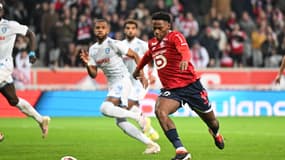 Jonathan David lors de Lille-Le Havre en février 2024