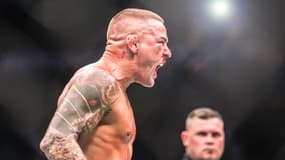 La rage de Dustin Poirier lors de son combat contre Islam Makhachev, en juin 2024. 