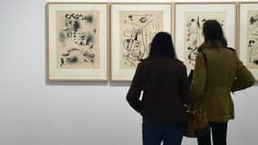 Des toiles de Miró exposées au musée de la Reine Sophie, à Madrid, le 28 avril 2016. (Photo d'illustration)