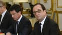 François Hollande, Manuel Valls et Bernard Cazeneuve à l'Elysée le 27 juillet 2016. - 