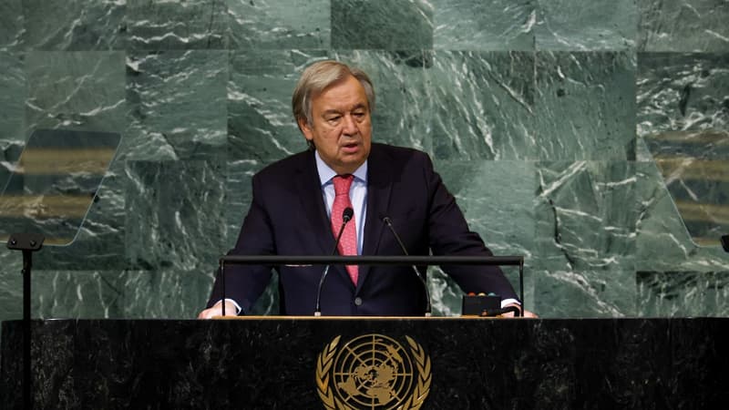 Antonio Guterres durant la 77e session des Nations unies à New York le 20 septembre 2022.
