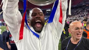 Teddy Riner soulève la Ligue des champions du PSG, 31 mai 2025