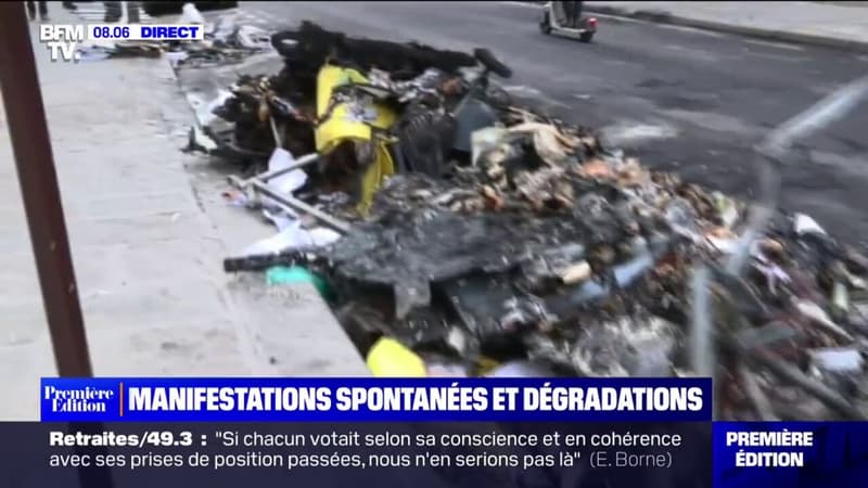 Des voitures et des scooters brulés après la manifestation spontanée à Paris