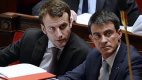 Emmanuel Macron et Manuel Valls le 14 février 2015 à l'Assemblée.