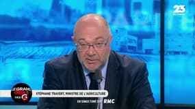 #GrandOral "La filière porcine doit me présenter des solutions, dans un délai de six mois, pour mettre fin à la castration des porcs à vif",  annonce le ministre de l'Agriculture @StTRAVERT dans les #GGRMC