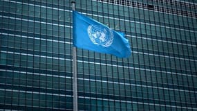 Vue du siège de l'ONU, à New York, durant la 72e Assemblée Générale des Nations Unies.