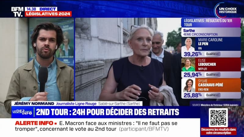 Sarthe: face à Marie-Caroline Le Pen (RN), la candidate du camp présidentiel annonce se retirer au profit de la candidate NFP-LFI