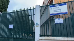 L'entrée du collège Stéphane-Mallarmé, situé dans le 13e arrondissement de Marseille (Bouches-du-Rhône), à la mi-septembre 2024.