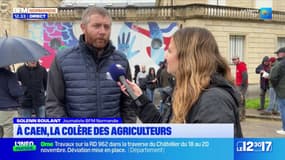 Caen: une mobilisation d'agriculteurs en colère se tient devant la préfecture du Calvados