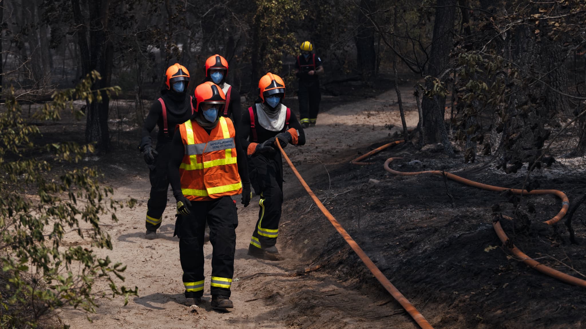 Incendies à Fontainebleau: plus de 2.000 hectares brûlés, un "travail de longue haleine" attend encore les pompiers