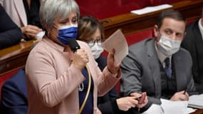 La députée LR Marie-Christine Dalloz le 7 décembre 2021 à l'Assemblée nationale 