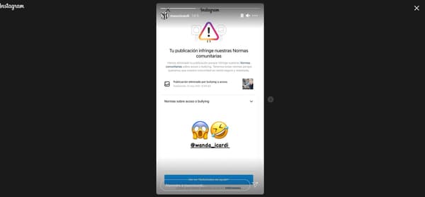 Instagram a supprimé le message d'Icardi