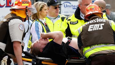 L'une des victimes de l'explosion, quelques minutes avant d'être amenée à l'hôpital.