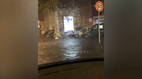 Les inondations en cours mercredi soir à Agen.