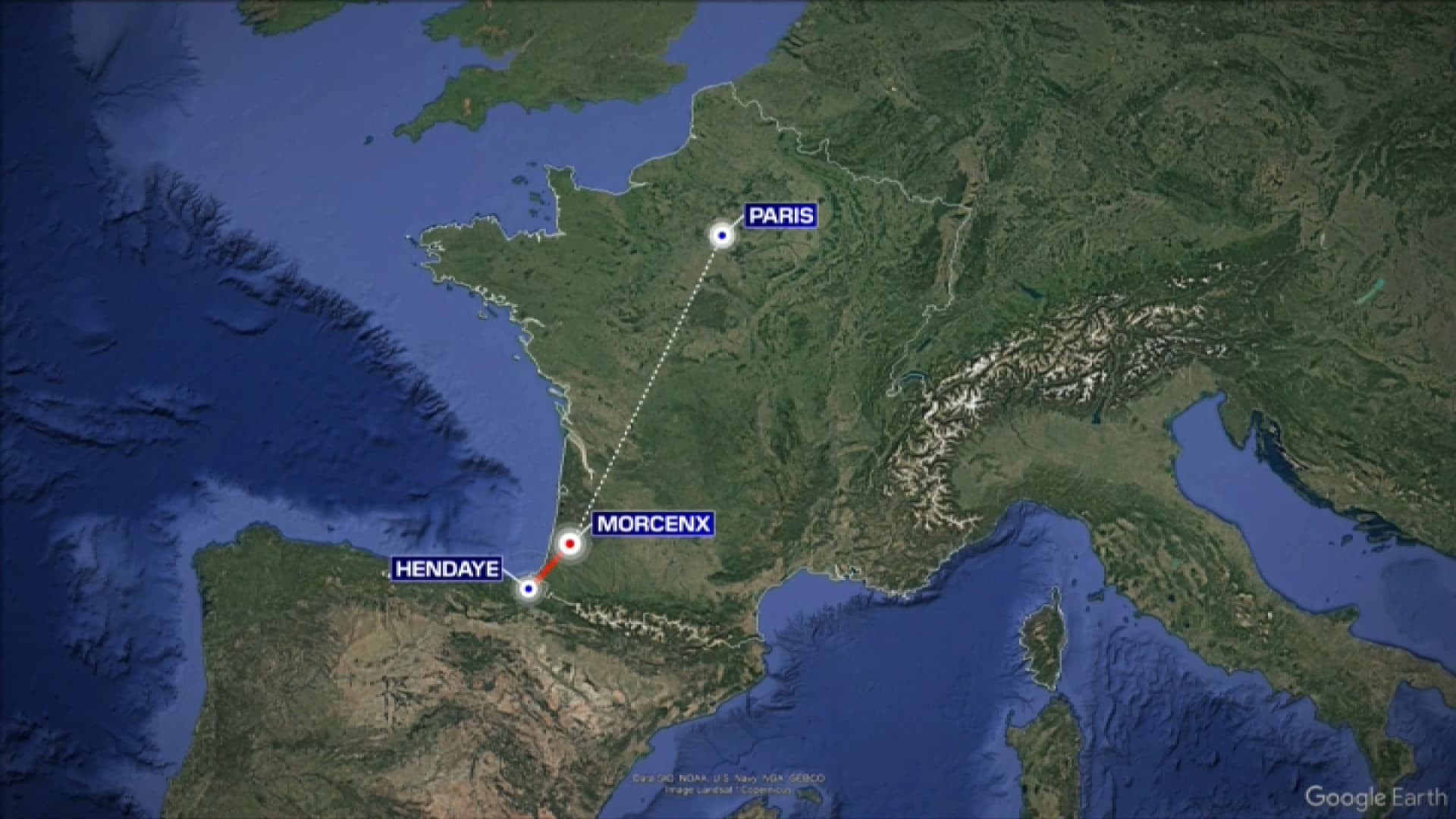 Le trajet du TGV Hendaye-Paris bloqué dans le département des Landes Le trajet du TGV Hendaye-Paris bloqué dans le département des Landes