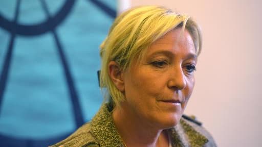 La présidente du FN, Marine Le Pen, le 6 mai 2015 à Prague
