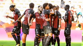 Les joueurs de Nice pour leur dernier match de préparation, le 30 juillet 2022