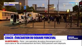 Paris: la police démantèle le "campement du crack" square Forceval