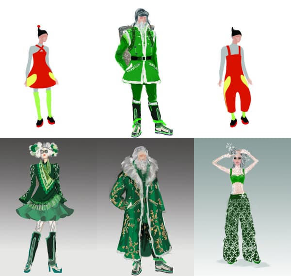Les costumes des personnages de "Santa et Cie" d'Alain Chabat