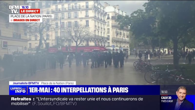 Manifestation du 1er-Mai: des éléments radicaux perturbent toujours la manifestation parisienne