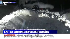 Tempête Bella: des centaines de véhicules bloqués pendant plusieurs heures sur l'A75 en direction de Saint-Flour dans le Cantal