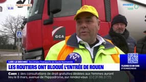 Les routiers ont bloqué l'entrée de Rouen
