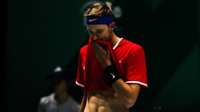 Nicolas Jarry lors de la Coupe Davis, à Madrid le 21 novembre 2019