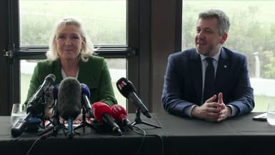 Marine Le Pen et Franck Allisio, candidat du RN aux municipales à Marseille, le 17 janvier 2026.