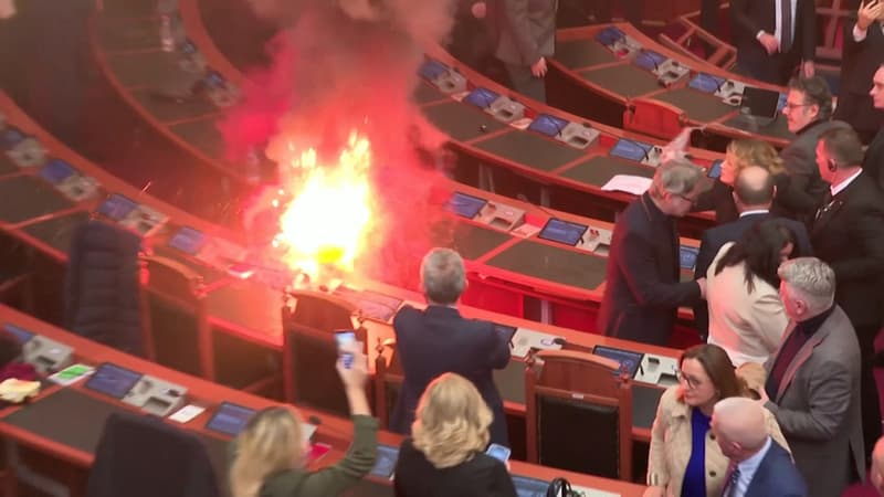 Albanie: fumigènes, barricades, début d'incendie... scènes de chaos au parlement