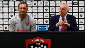 Franck Azéma et Bernard Lemaitre en conférence de presse à Toulon