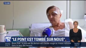 "Le pont est tombé sur nous. Je me suis réveillée bloquée sous les gravas", raconte cette rescapée du drame de Gênes