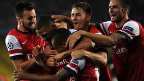 La joie des Gunners après l'ouverture du score