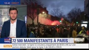 Manifestation contre la réforme des retraites: 72.500 manifestants à Paris ce mardi