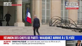 Crise politique: les chefs des partis de gauche arrivent groupés, sans LFI, à l'Élysée