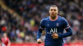 Kylian Mbappé avec le PSG, le 20 mars 2022