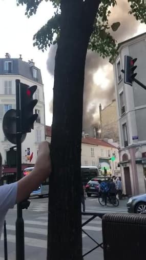 Garage en feu à Clichy - Témoins BFMTV