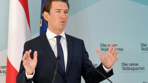 Le chancelier autrichien Sebastian Kurz s'exprime devant le bureau de son parti à Vienne, le 20 mai 2019