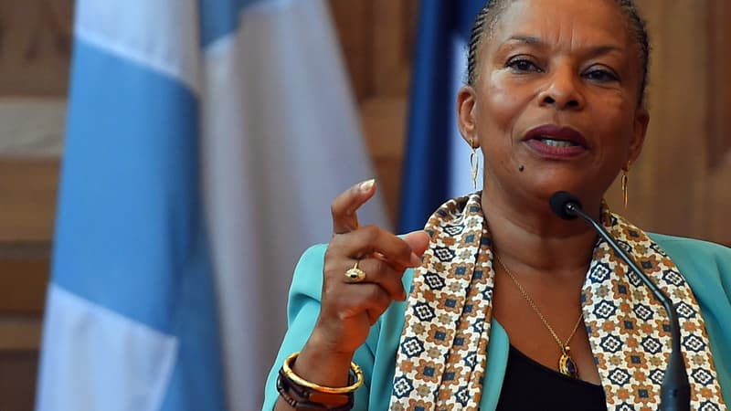 La ministre de la Justice, Christiane Taubira, à Marseille, vendredi 3 octobre