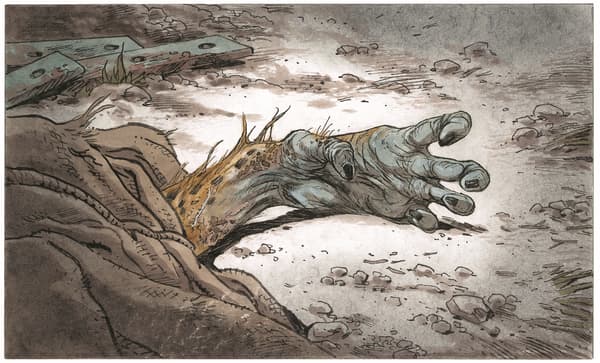La main décharnée du Marsupilami réaliste de Frank Pé La main décharnée du Marsupilami réaliste de Frank Pé