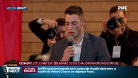 "Grand débat national": Clément s'est livré à un plaidoyer en faveur de l'apprentissage