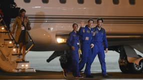 Le spationaute de l'Agence spatiale européenne (Esa) Thomas Pesquet à son atterrissage à Cologne, en Allemagne, le 3 juin 2017. 