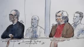 Michel Fourniret et Monique Olivier devant la cour d'assises de Versailles.