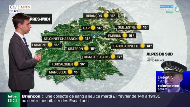 Météo Alpes du Sud: un vendredi sous le soleil, 15°C à Manosque et 17°C à Digne-les-Bains